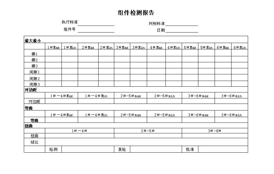 燃料组件变形综合检测装置报表